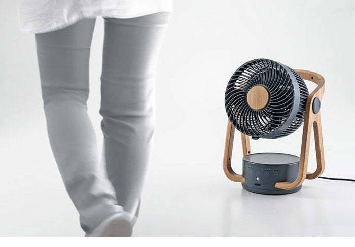 WOOD STYLE 節電センサー付DCサーキュレーター CF-T2314 アイボリー グレー グレージュ 空気循環 扇風機 木目 おしゃれ デザイン かわいい インテリア 家電 シンプル スリーアップ THREEUP