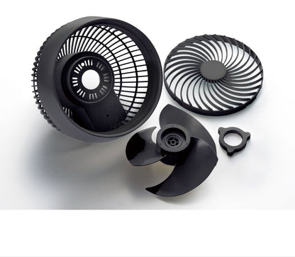 THREEUP 3Dスイングターボサーキュレーター360 AC 360度 左右60度 自動 16畳程度 ホワイト ブラック ガード分解 CF-T2491 サーキュレーター コンパクト 小型 水洗い 送風 送風機 扇風機 白 黒