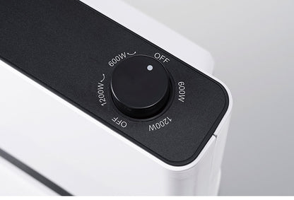 スリムセラミックヒーター 1200W 600W おしゃれ 首振り機能付 節電 暖房 大風量 ダイヤル式 簡単操作 リビング 脱衣所 キッチン 書斎 パーソナル空間 電気ヒーター THREEUP スリーアップ CH-T2386