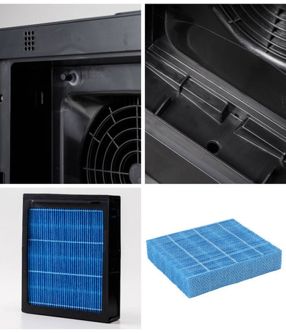 気化式 加湿器 5L 大容量 上部給水 リモコン付 グランリュクス CL-T2269 木目 抗菌 最大500ml/h 5.0L 14畳適応 静音 ハイブリッド式 スリーアップ THREEUP