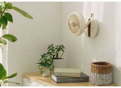 スリーアップ 充電式 木目調 デスクファン 壁掛け可 折りたためる 持ち運べる コードレス 卓上 静音 USB充電 コンパクト 小型 ミニファン デスクフォールディングファン DF-T2126 THREEUP