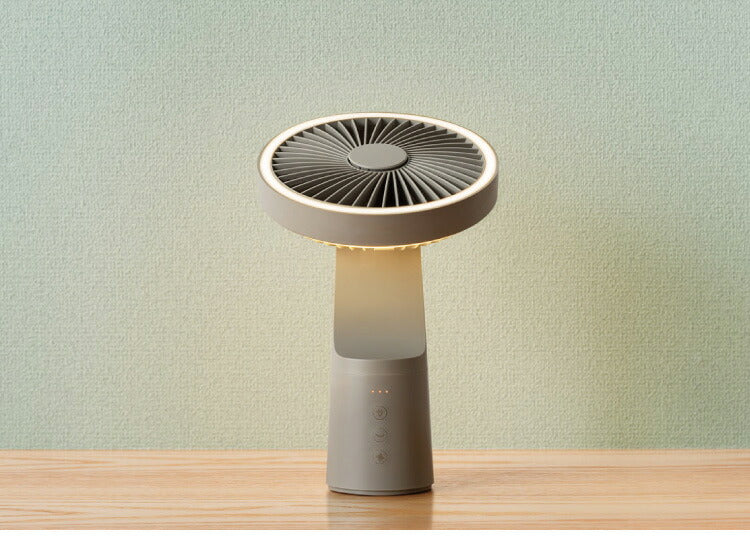 スリーアップ 充電式 LED ライト ファン 扇風機 ハンディファン バッテリー機能 モバイルバッテリー 充電器 表裏ライト アロマ可 小型 首振り コンパクト マルチポータブルファン THREEUP DF-T2233