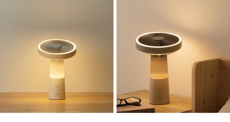 スリーアップ 充電式 LED ライト ファン 扇風機 ハンディファン バッテリー機能 モバイルバッテリー 充電器 表裏ライト アロマ可 小型 首振り コンパクト マルチポータブルファン THREEUP DF-T2233