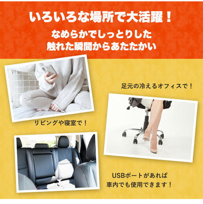 足ポカクッション USB 足入れ クッション シープボア ファー あったかグッズ オフィス デスク 足元 寒さ対策 足 温める 足ぽか 冬 暖かい フットクッション フットウォーマー 温かい 防寒 冷え