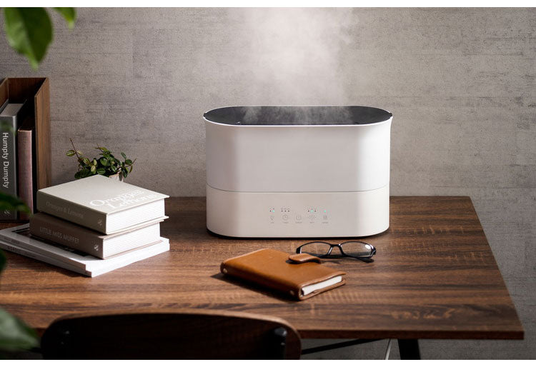 LED 偽炎 ハイブリッド加湿器 ルミナ 2.2L HB-T2272 炎 上部給水 加湿器 LEDライト アロマ対応可 抗菌 超音波 ヒーター ハイブリッド式 スリーアップ THREEUP