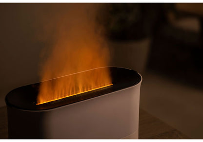 LED 偽炎 ハイブリッド加湿器 ルミナ 2.2L HB-T2272 炎 上部給水 加湿器 LEDライト アロマ対応可 抗菌 超音波 ヒーター ハイブリッド式 スリーアップ THREEUP