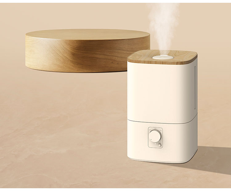 上部給水加湿機 ウッドモイスト 4L 最大10畳 ハイブリッド式 超音波式兼用 無段階調節 アロマトレイ 抗菌カートリッジ 空焚き 北欧風 おしゃれ ギフト プレゼント THREEUP