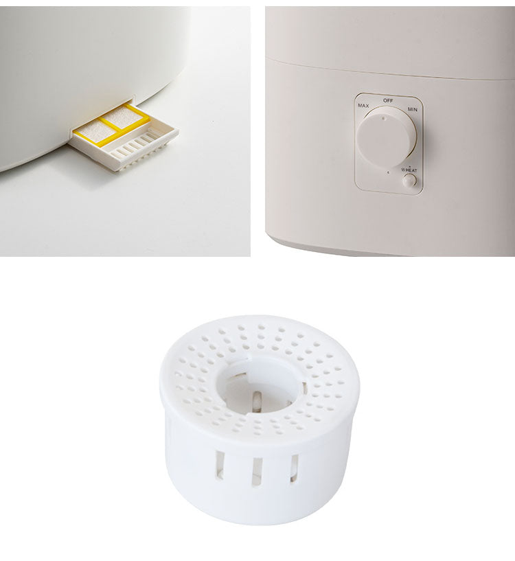 上部給水加湿機 ウッドモイスト 4L 最大10畳 ハイブリッド式 超音波式兼用 無段階調節 アロマトレイ 抗菌カートリッジ 空焚き 北欧風 おしゃれ ギフト プレゼント THREEUP