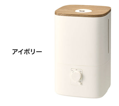 上部給水加湿機 ウッドモイスト 4L 最大10畳 ハイブリッド式 超音波式兼用 無段階調節 アロマトレイ 抗菌カートリッジ 空焚き 北欧風 おしゃれ ギフト プレゼント THREEUP