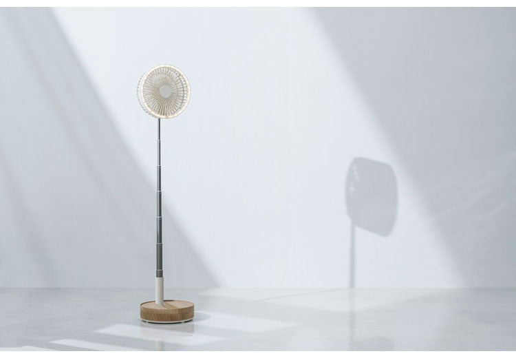 充電式 LED マルチフォールディングファン 扇風機 折りたたみ LEDライト 伸縮自在 USB充電 コードレス 自動首振り 左右 ライト タッチパネル操作 伸縮式 送風機 スリーアップ THREEUP LF-T2504