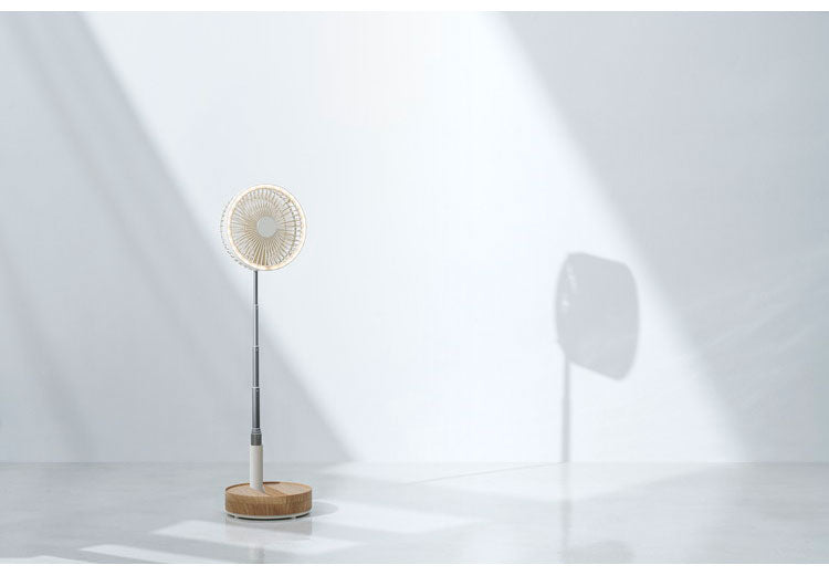 充電式 LED マルチフォールディングファン 扇風機 折りたたみ LEDライト 伸縮自在 USB充電 コードレス 自動首振り 左右 ライト タッチパネル操作 伸縮式 送風機 スリーアップ THREEUP LF-T2504