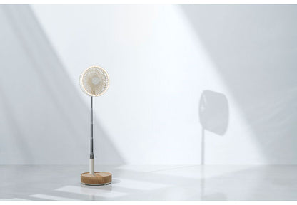 充電式 LED マルチフォールディングファン 扇風機 折りたたみ LEDライト 伸縮自在 USB充電 コードレス 自動首振り 左右 ライト タッチパネル操作 伸縮式 送風機 スリーアップ THREEUP LF-T2504