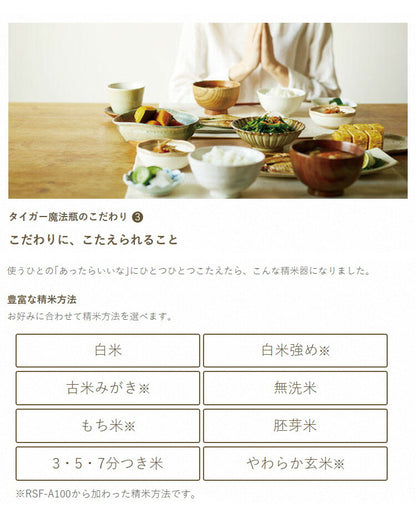 タイガー魔法瓶 家庭用 精米機 5合 RSF-A100 R レッド タイガー 自宅用 コンパクト 小型 無洗米機能つき お米
