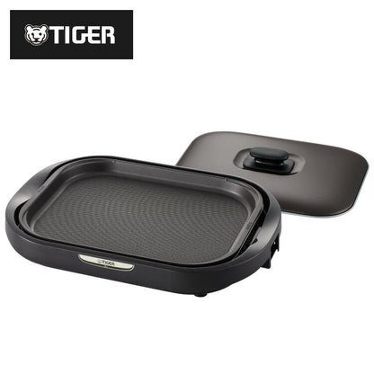 タイガー魔法瓶 ホットプレート CRC-B102T プレート1枚タイプ ブラウン プレート1枚 タイガー 焼肉 鉄板焼き 丸洗い 水洗い 取り外し可 3mロングコード 金属ヘラ付 スクエアタイプ キッチン 家電
