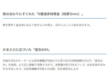 タイガー魔法瓶 圧力IH炊飯ジャー 5.5合炊き JPC-A102-WE アーバンホワイト 炊きたて 炊飯器