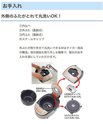 タイガー魔法瓶 IH炊飯ジャー JKT-L100TP 5.5合炊き tacook タクック 炊飯器 同時調理