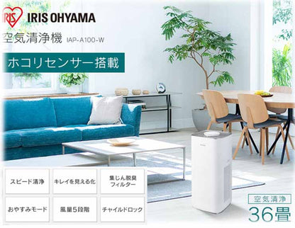 アイリスオーヤマ 空気清浄機 IAP-A100-W 主に36畳