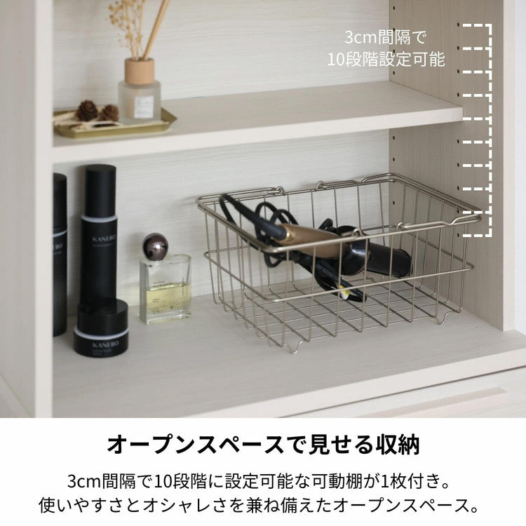 ランドリーラック 幅60cm 日本製 洗面所 収納 脱衣所 歯ブラシ 薄型 スリム ラック ランドリー サニタリーラック 棚板 大容量 オープン 扉付き タオル(代引不可)