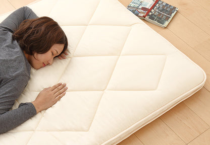 三層敷布団 ダブル 140×210cm TEIJIN マイティトップ 体圧分散 抗菌消臭 防ダニ 低ホルム 洗える 固綿入 ロング テイジン【送料無料】