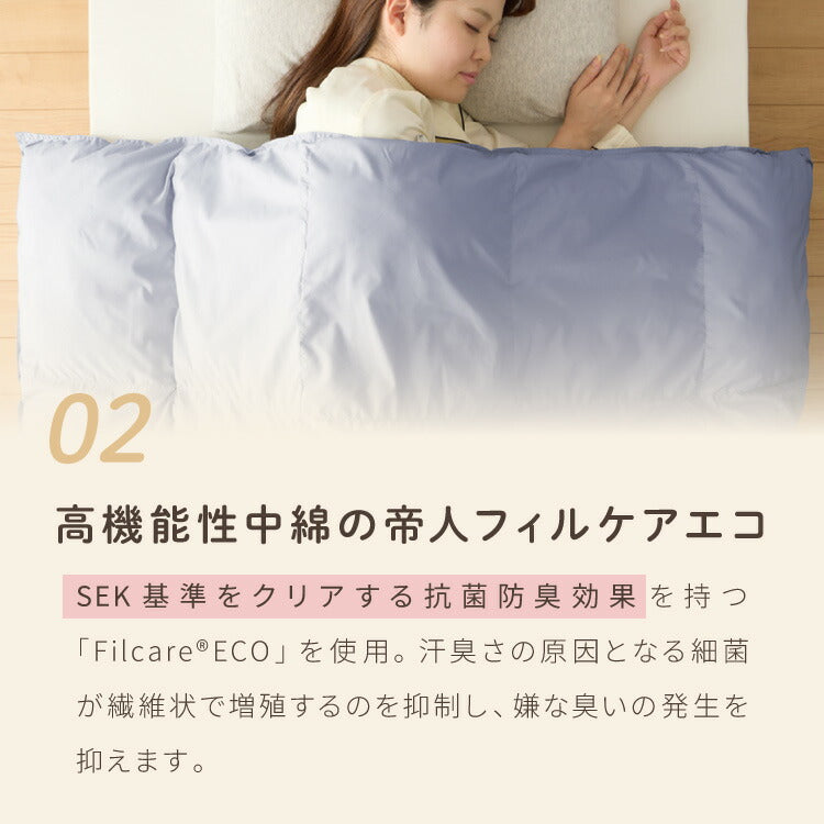 掛け布団 シングル セミダブル ダブル 単品 抗菌 防臭 エアロファイバーダウン フィルケア テイジン TEIJIN 帝人 ほこりが出にくい 洗える 丸洗い 高機能 掛け布団 掛布団 かけぶとん 布団 ふとん