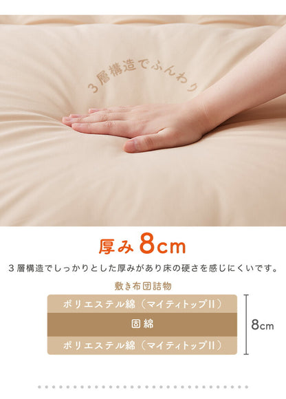 敷き布団 ファミリー 敷布団 3人用 4人用 ワイド敷布団 家族布団 しき布団 家族用 220×200 250×200 カバー2枚付き カバー付き 防ダニ 防臭 抗菌 大判 大きい ごろ寝 お昼寝 TEIJIN 帝人 テイジン ピーチスキン