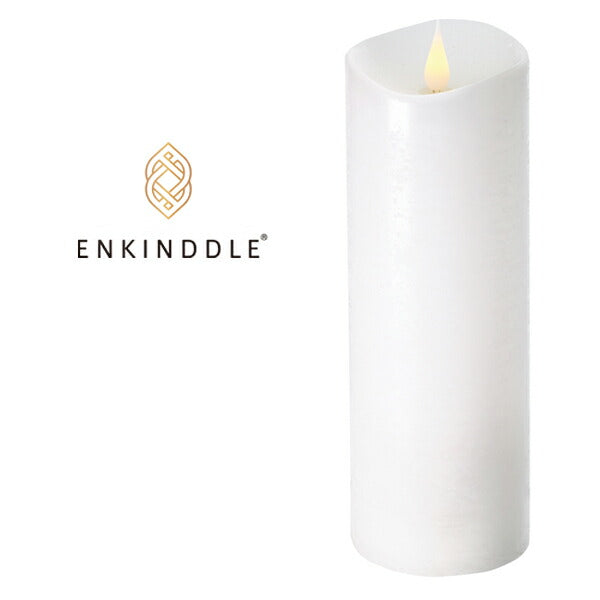 LEDキャンドル エンキンドル ラスティクピラー 3×9 タイマー機能付 ホワイト PE700-00-30W リモコン対応