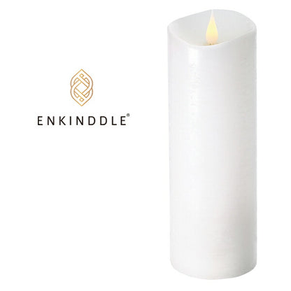 LEDキャンドル エンキンドル ラスティクピラー 3×9 タイマー機能付 ホワイト PE700-00-30W リモコン対応