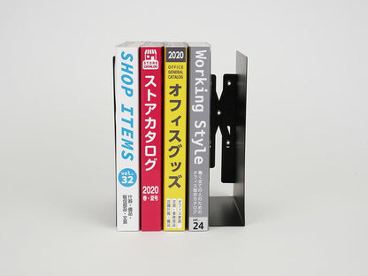 【5%OFF】ブックエンド ブラック ALB-77-K ブックスタンド 本立て 伸縮型 開きすぎ防止 カール事務器