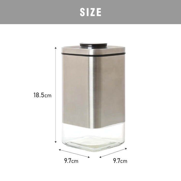 ダルトン 角型 保存容器 Mサイズ 950ml スタッキングOK ワンタッチロック キューブジャー ウィズ プレス リッド ステンレス ガラス 保存容器 キャニスター おしゃれ(代引不可)