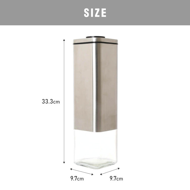 ダルトン 角型 保存容器 Lサイズ 2L スタッキングOK ワンタッチロック キューブジャー ウィズ プレス リッド ステンレス ガラス 保存容器 キャニスター おしゃれ(代引不可)