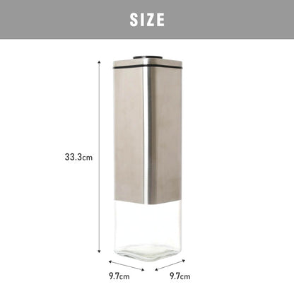 ダルトン 角型 保存容器 Lサイズ 2L スタッキングOK ワンタッチロック キューブジャー ウィズ プレス リッド ステンレス ガラス 保存容器 キャニスター おしゃれ(代引不可)