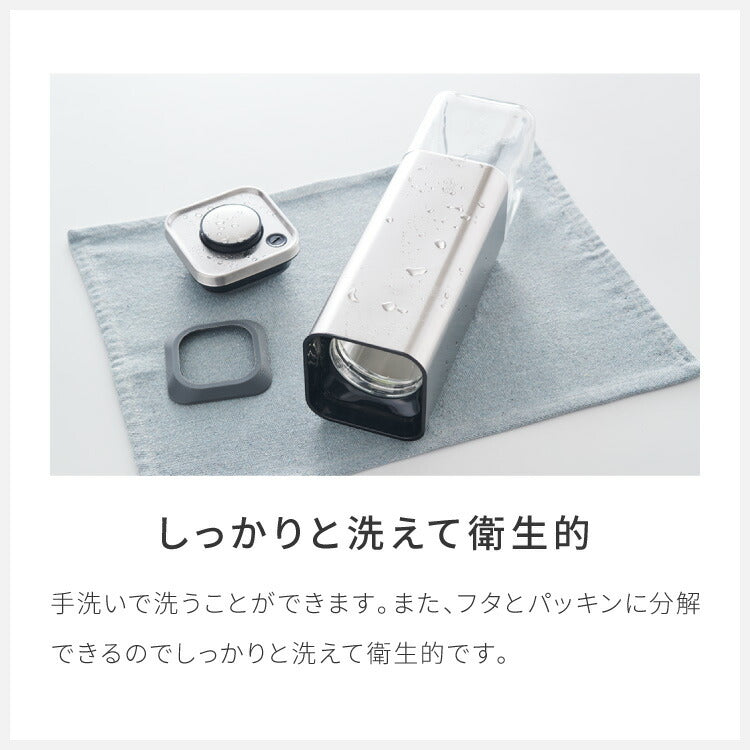 ダルトン 角型 保存容器 Lサイズ 2L スタッキングOK ワンタッチロック キューブジャー ウィズ プレス リッド ステンレス ガラス 保存容器 キャニスター おしゃれ(代引不可)