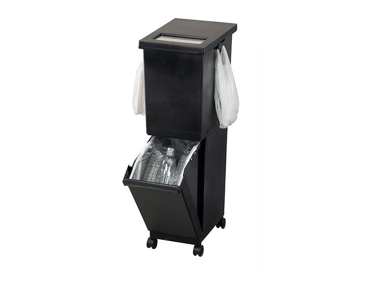 新輝合成株式会社 ユニード 分別スリム2段 55SBK ゴミ箱 コンパクト おしゃれ 55L ブラック(代引不可)