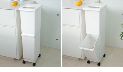 新輝合成株式会社 ユニード 分別スリム2段 36SWH ゴミ箱 コンパクト おしゃれ 36L ホワイト(代引不可)