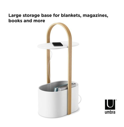 Umbra ハブ ストレージテーブル ホワイト×ナチュラル 幅240×奥行350×高さ680mm ホワイト/ナチュラル 21013760668(代引不可)