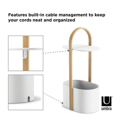 Umbra ハブ ストレージテーブル ホワイト×ナチュラル 幅240×奥行350×高さ680mm ホワイト/ナチュラル 21013760668(代引不可)