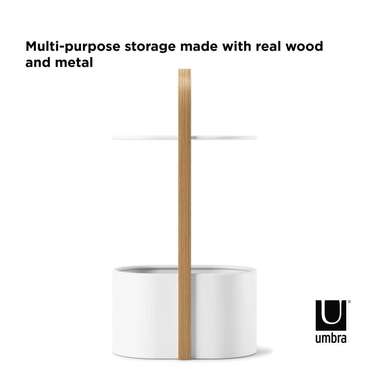 Umbra ハブ ストレージテーブル ホワイト×ナチュラル 幅240×奥行350×高さ680mm ホワイト/ナチュラル 21013760668(代引不可)