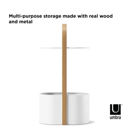 Umbra ハブ ストレージテーブル ホワイト×ナチュラル 幅240×奥行350×高さ680mm ホワイト/ナチュラル 21013760668(代引不可)