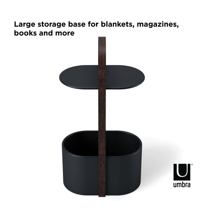 Umbra ハブ ストレージテーブル ブラック 21013760048 アンブラ インテリア ギフト コード シンプル テーブル デザイン マガジンラック 充電コード 収納 取っ手 持ち運び 本 机 移動(代引不可)