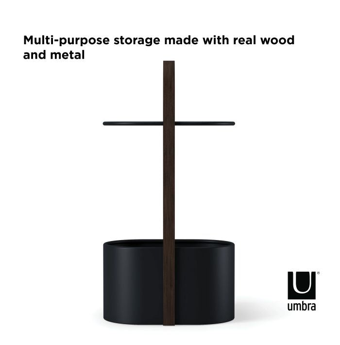 Umbra ハブ ストレージテーブル ブラック 21013760048 アンブラ インテリア ギフト コード シンプル テーブル デザイン マガジンラック 充電コード 収納 取っ手 持ち運び 本 机 移動(代引不可)