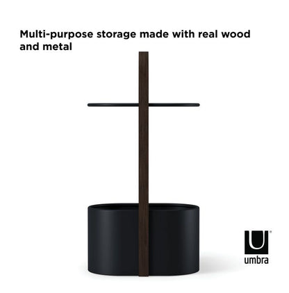 Umbra ハブ ストレージテーブル ブラック 21013760048 アンブラ インテリア ギフト コード シンプル テーブル デザイン マガジンラック 充電コード 収納 取っ手 持ち運び 本 机 移動(代引不可)