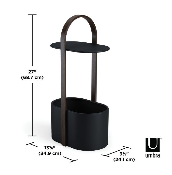 Umbra ハブ ストレージテーブル ブラック 21013760048 アンブラ インテリア ギフト コード シンプル テーブル デザイン マガジンラック 充電コード 収納 取っ手 持ち運び 本 机 移動(代引不可)