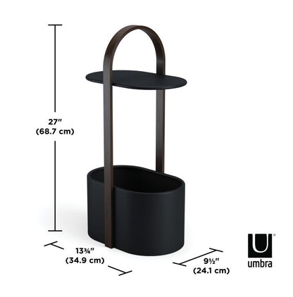 Umbra ハブ ストレージテーブル ブラック 21013760048 アンブラ インテリア ギフト コード シンプル テーブル デザイン マガジンラック 充電コード 収納 取っ手 持ち運び 本 机 移動(代引不可)