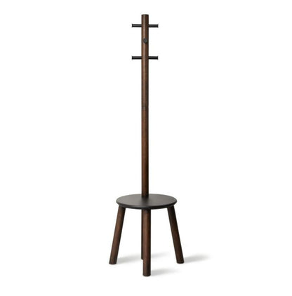Umbra ピラー スツールコートラック ブラック 21014257048 コートハンガー スツール コートラック ウッド アンブラ ポールハンガー コート掛け スタンド 小物置き 玄関 リビング(代引不可)