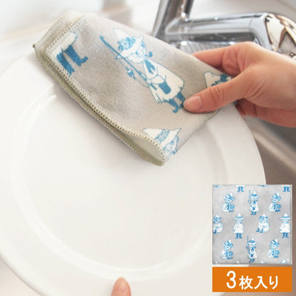 オカトー MOOMIN マイクロファイバー ふきん 3Pセット スナふきん キッチン(代引不可)