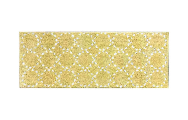 オカトー ナチュラルキッチンマット 45x120 イエロー 北欧風 洗える 滑り止め加工 台所マット(代引不可)