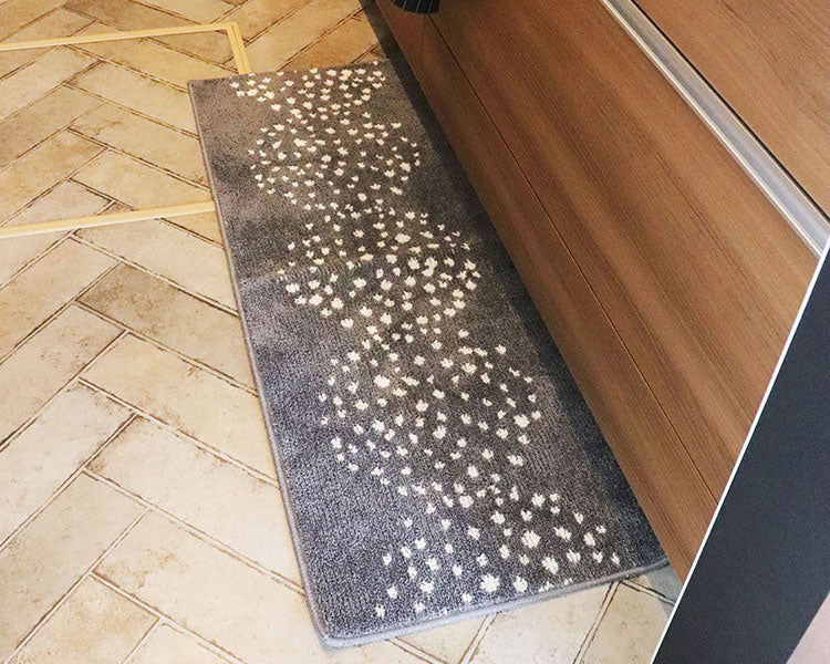 オカトー ナチュラルキッチンマット 45x120 グレー 北欧風 洗える 滑り止め加工 台所マット(代引不可)