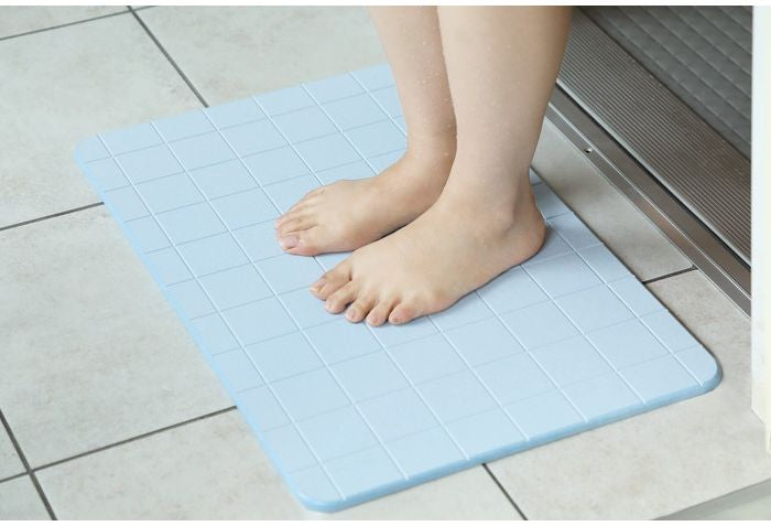 珪藻土 マット Lattice ブルーNEO-171-BL バスマット けいそうど お風呂 バス 洗面所 吸水 速乾 大判 防カビ 清潔 防ダニ TV テレビ おしゃれ かわいい インテリア 柄 収納(代引不可)