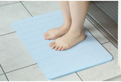 珪藻土 マット Lattice ブルーNEO-171-BL バスマット けいそうど お風呂 バス 洗面所 吸水 速乾 大判 防カビ 清潔 防ダニ TV テレビ おしゃれ かわいい インテリア 柄 収納(代引不可)