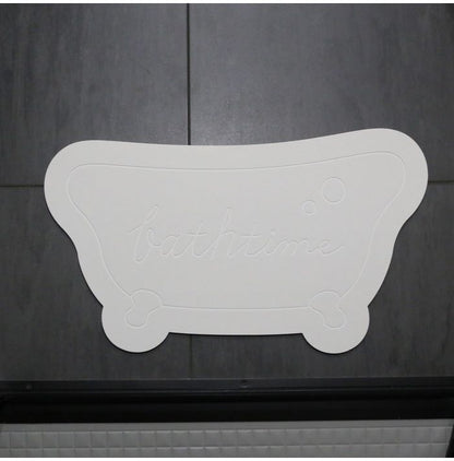 珪藻土 マット Bathtime ホワイトNIT-067-WH バスマット けいそうど お風呂 バス 洗面所 吸水 速乾 大判 防カビ 清潔 防ダニ TV テレビ おしゃれ かわいい インテリア 柄 収納(代引不可)
